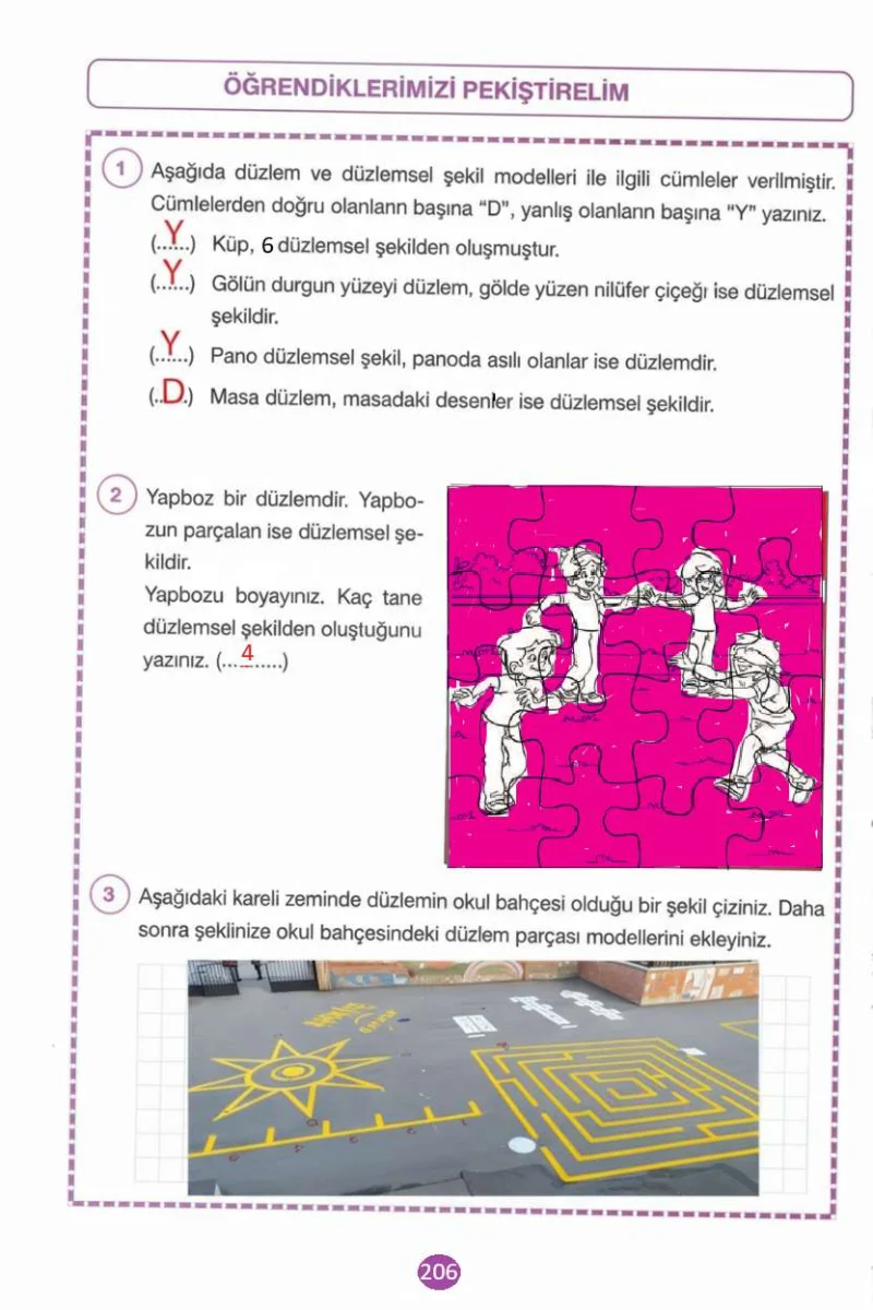 4. Sınıf Matematik Ders Kitabı Cevapları Pasifik Yayınları Sayfa 206 Çözüm Görseli