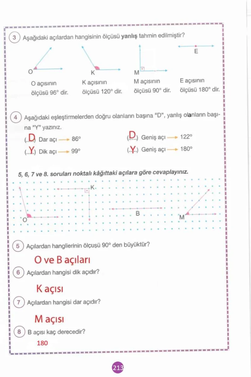 4. Sınıf Matematik Ders Kitabı Cevapları Pasifik Yayınları Sayfa 213 Çözüm Görseli