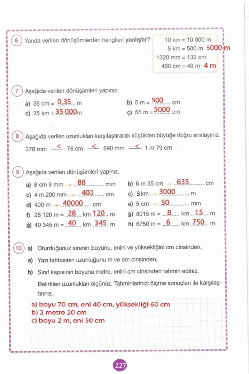 4. Sınıf Matematik Ders Kitabı Cevapları Pasifik Yayınları Sayfa 227 Çözüm Görseli