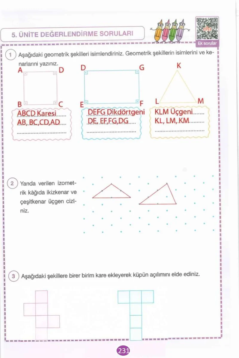 4. Sınıf Matematik Ders Kitabı Cevapları Pasifik Yayınları Sayfa 231 Çözüm Görseli