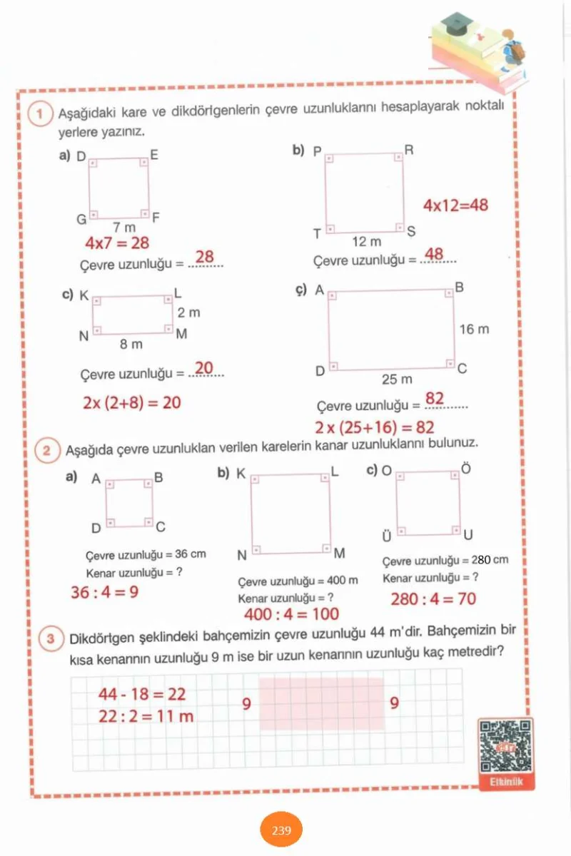 4. Sınıf Matematik Ders Kitabı Cevapları Pasifik Yayınları Sayfa 239 Çözüm Görseli