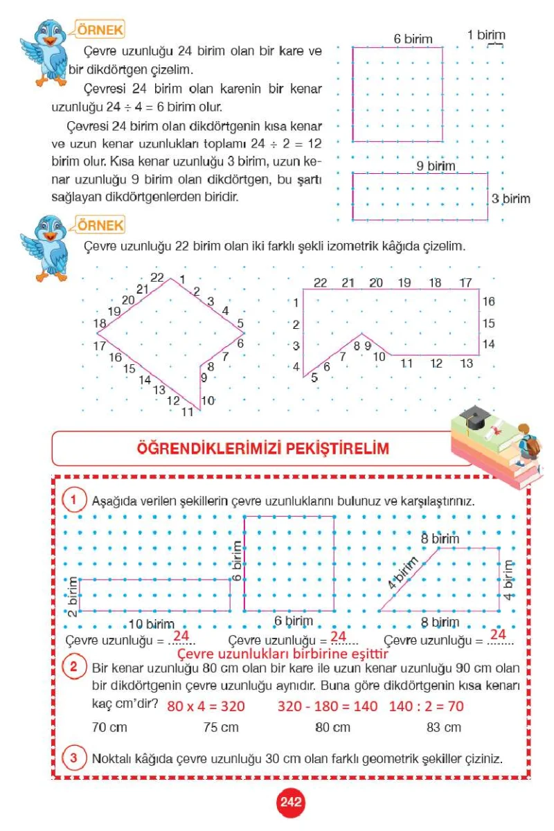4. Sınıf Matematik Ders Kitabı Cevapları Pasifik Yayınları Sayfa 242 Çözüm Görseli