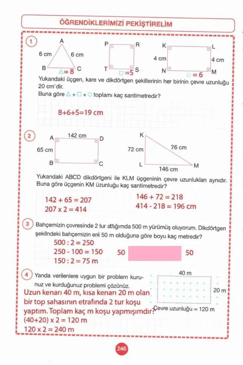 4. Sınıf Matematik Ders Kitabı Cevapları Pasifik Yayınları Sayfa 246 Çözüm Görseli