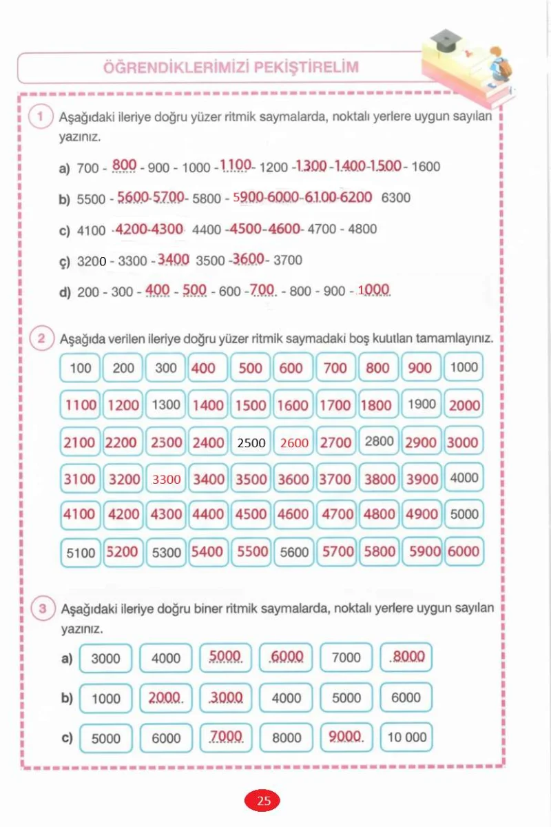 4. Sınıf Matematik Ders Kitabı Cevapları Pasifik Yayınları Sayfa 25 Çözüm Görseli