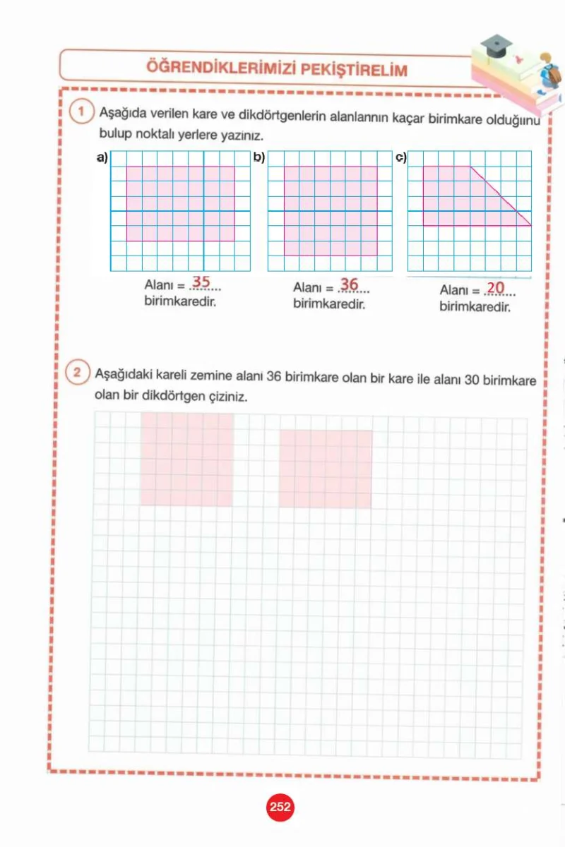 4. Sınıf Matematik Ders Kitabı Cevapları Pasifik Yayınları Sayfa 252 Çözüm Görseli