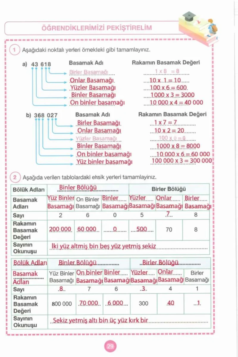 4. Sınıf Matematik Ders Kitabı Cevapları Pasifik Yayınları Sayfa 29 Çözüm Görseli