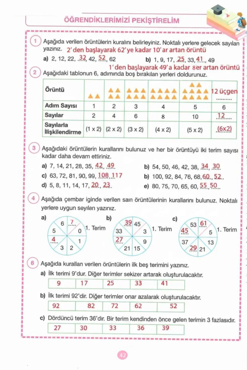 4. Sınıf Matematik Ders Kitabı Cevapları Pasifik Yayınları Sayfa 42 Çözüm Görseli