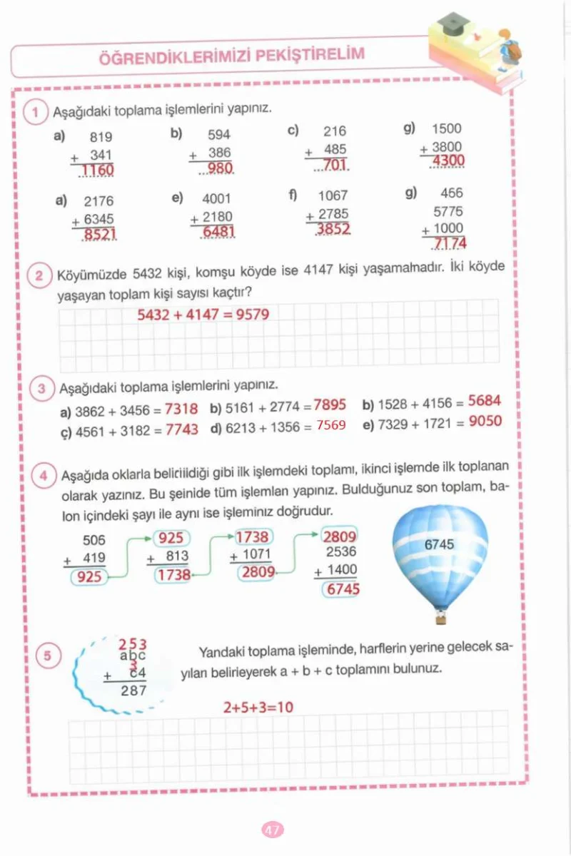 4. Sınıf Matematik Ders Kitabı Cevapları Pasifik Yayınları Sayfa 47 Çözüm Görseli