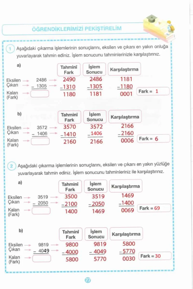 4. Sınıf Matematik Ders Kitabı Cevapları Pasifik Yayınları Sayfa 77 Çözüm Görseli