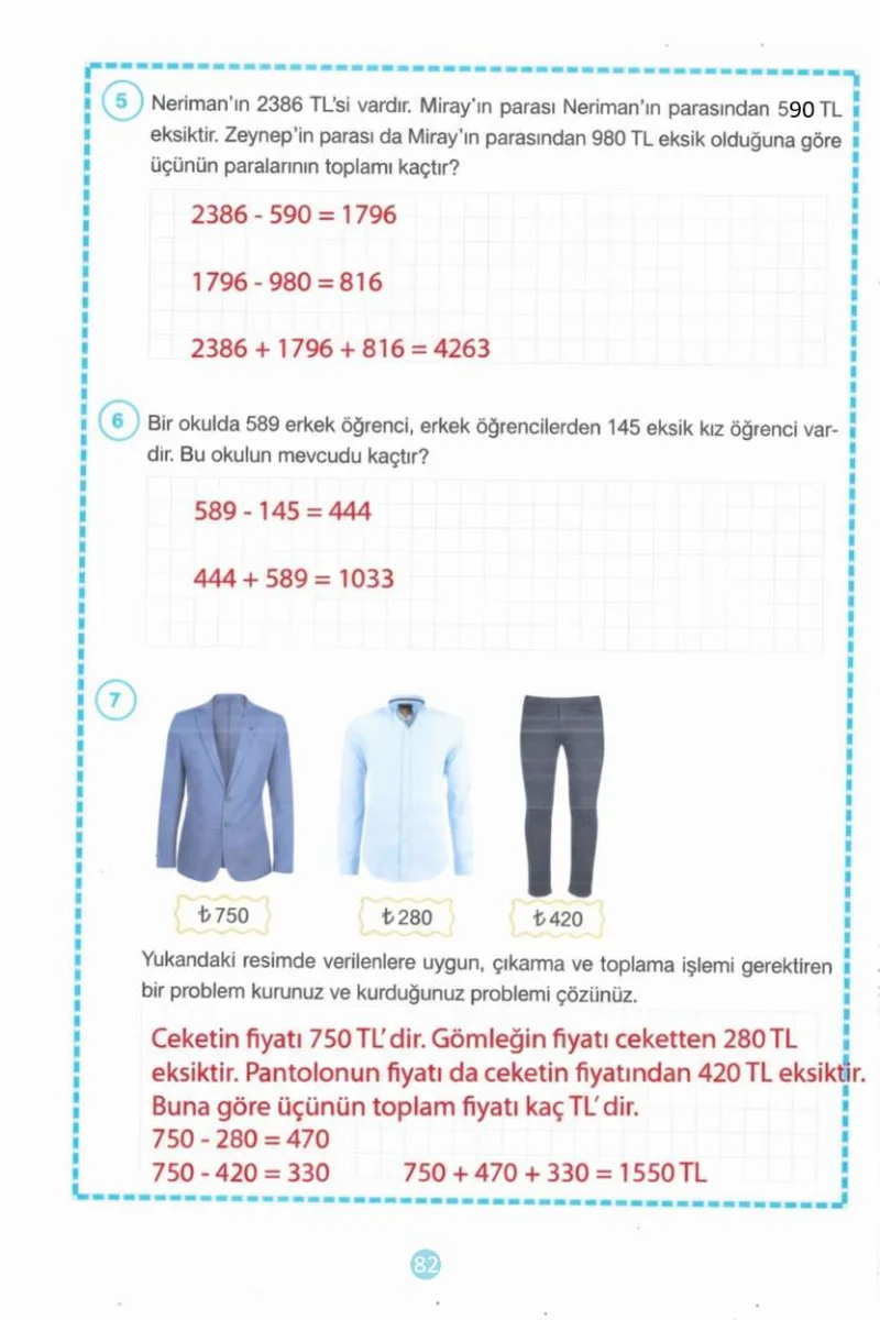 4. Sınıf Matematik Ders Kitabı Cevapları Pasifik Yayınları Sayfa 82 Çözüm Görseli