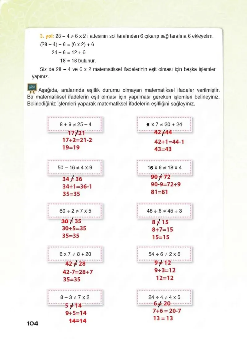 4. Sınıf Matematik Ders Kitabı Cevapları Sevgi Yayınları Sayfa 104 Çözüm Görseli