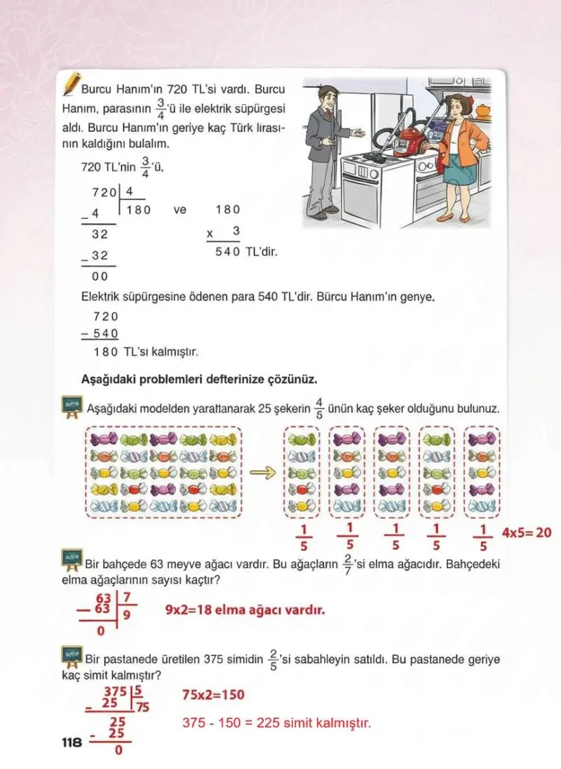 4. Sınıf Matematik Ders Kitabı Cevapları Sevgi Yayınları Sayfa 118 Çözüm Görseli
