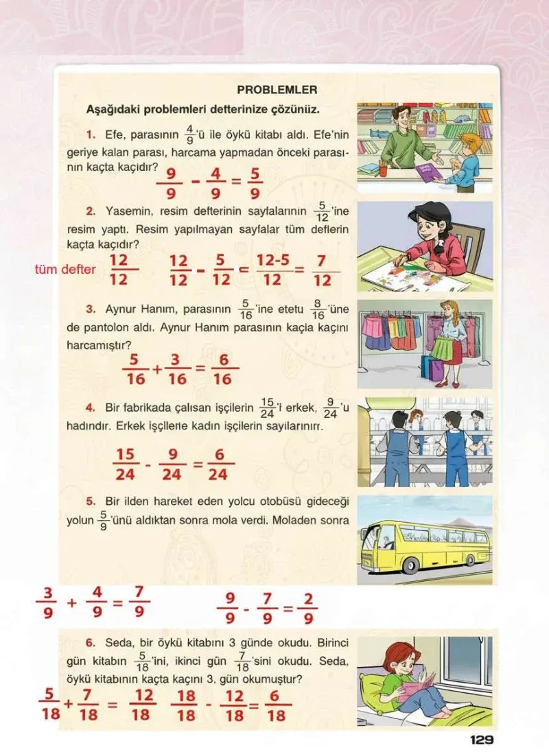 4. Sınıf Matematik Ders Kitabı Cevapları Sevgi Yayınları Sayfa 129 Çözüm Görseli