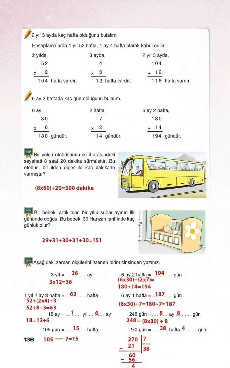 4. Sınıf Matematik Ders Kitabı Cevapları Sevgi Yayınları Sayfa 136 Çözüm Görseli