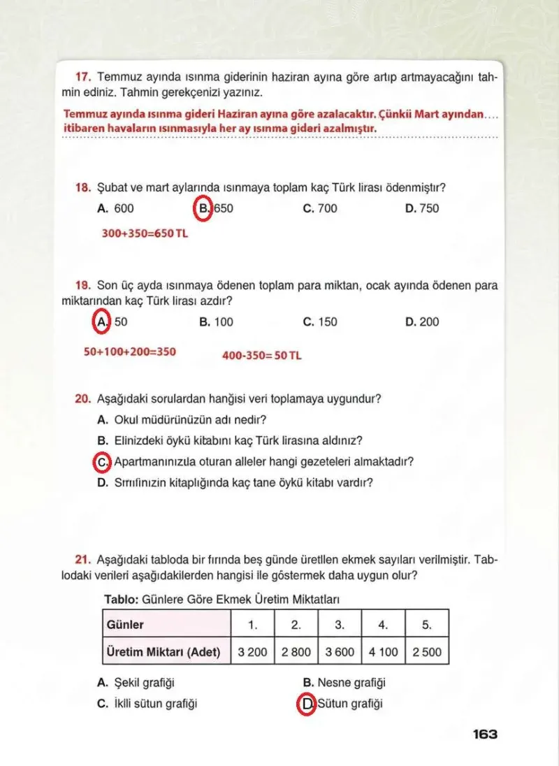 4. Sınıf Matematik Ders Kitabı Cevapları Sevgi Yayınları Sayfa 163 Çözüm Görseli