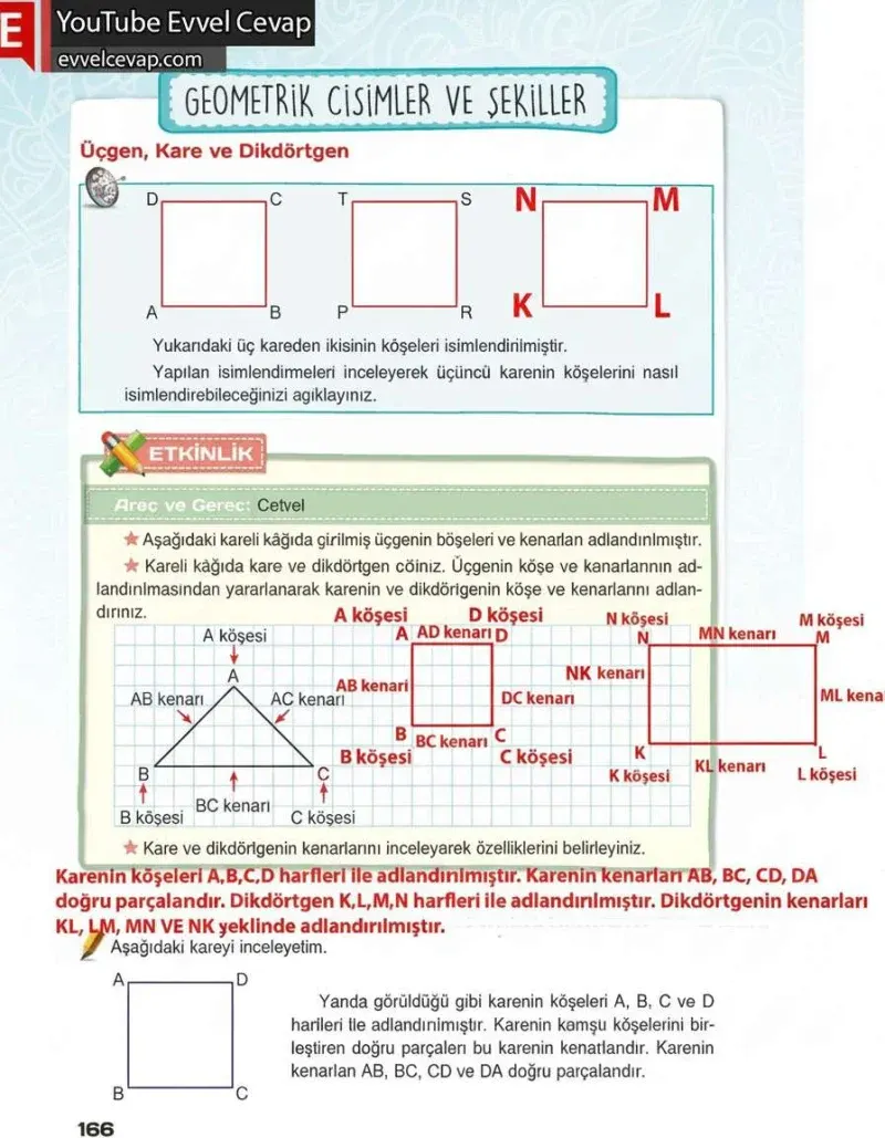 4. Sınıf Matematik Ders Kitabı Cevapları Sevgi Yayınları Sayfa 166 Çözüm Görseli