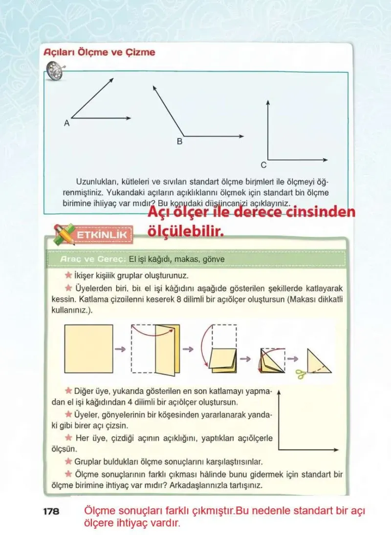 4. Sınıf Matematik Ders Kitabı Cevapları Sevgi Yayınları Sayfa 178 Çözüm Görseli
