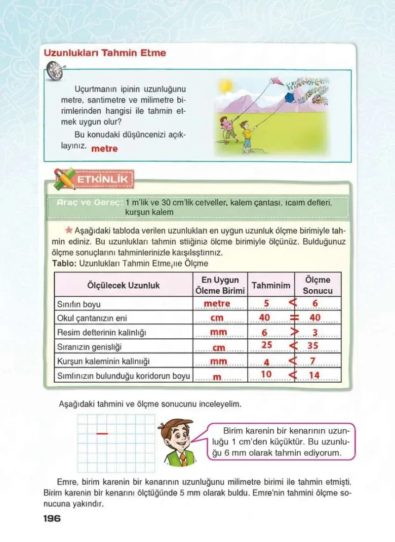 4. Sınıf Matematik Ders Kitabı Cevapları Sevgi Yayınları Sayfa 196 Çözüm Görseli