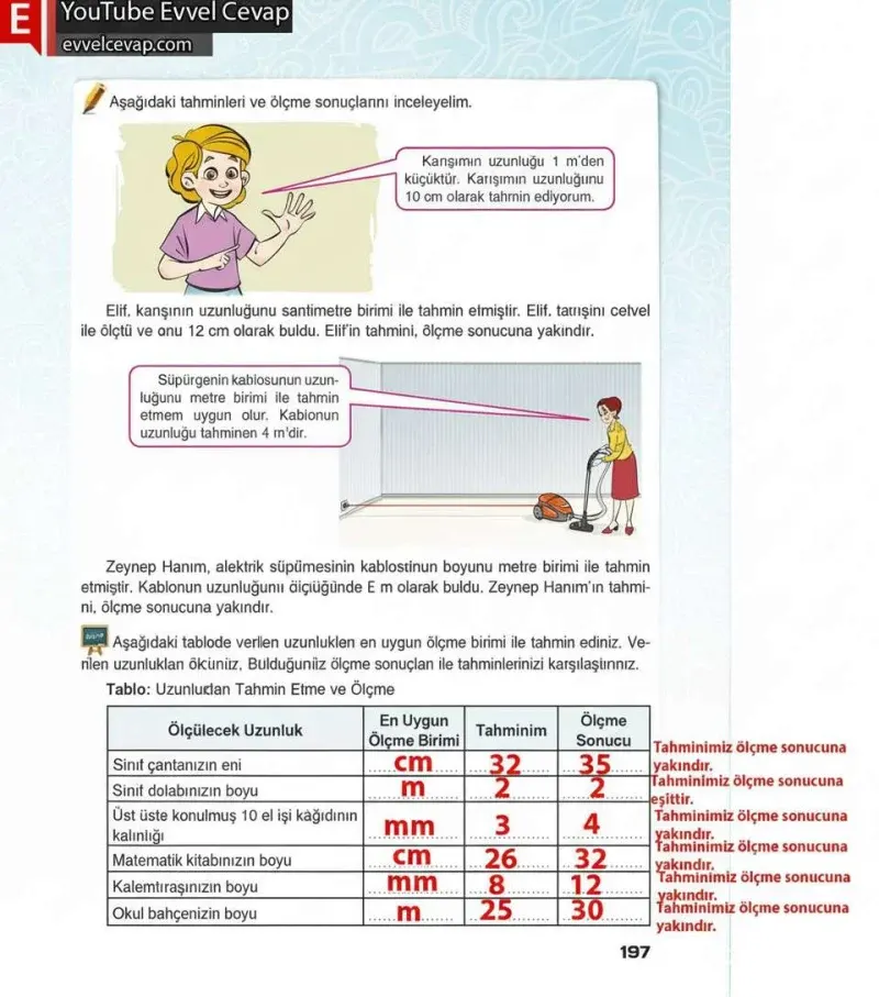 4. Sınıf Matematik Ders Kitabı Cevapları Sevgi Yayınları Sayfa 197 Çözüm Görseli