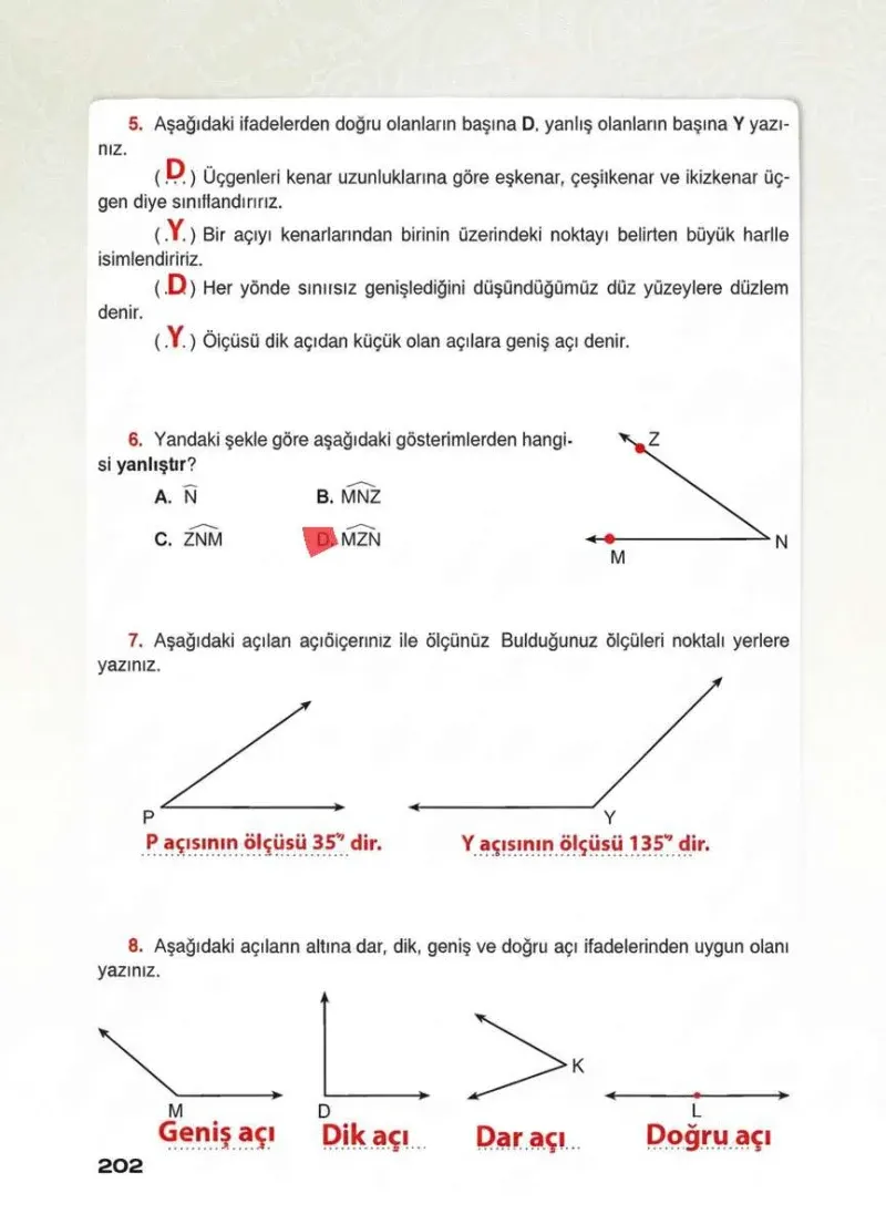 4. Sınıf Matematik Ders Kitabı Cevapları Sevgi Yayınları Sayfa 202 Çözüm Görseli