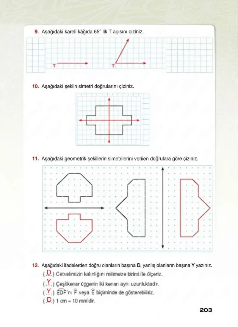 4. Sınıf Matematik Ders Kitabı Cevapları Sevgi Yayınları Sayfa 203 Çözüm Görseli