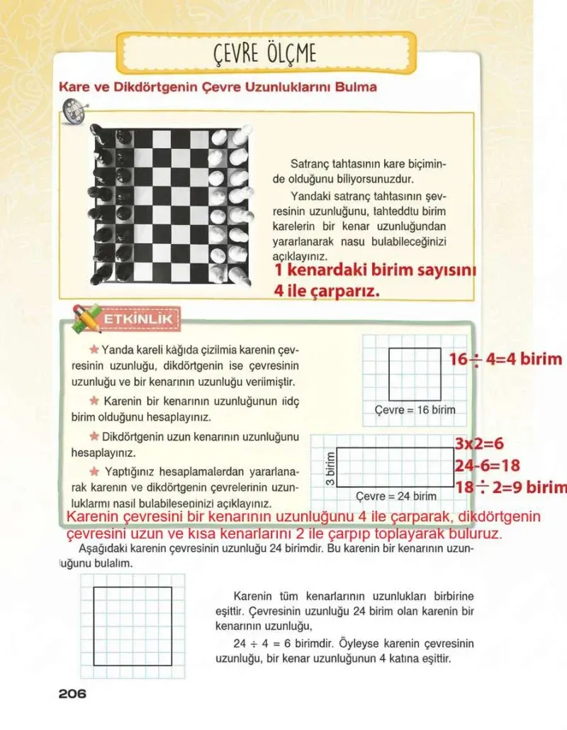 4. Sınıf Matematik Ders Kitabı Cevapları Sevgi Yayınları Sayfa 206 Çözüm Görseli