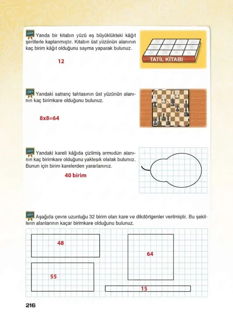 4. Sınıf Matematik Ders Kitabı Cevapları Sevgi Yayınları Sayfa 216 Çözüm Görseli