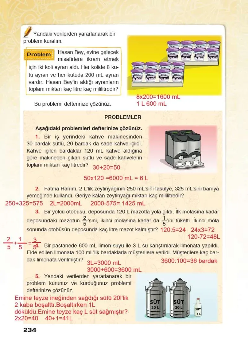 4. Sınıf Matematik Ders Kitabı Cevapları Sevgi Yayınları Sayfa 234 Çözüm Görseli