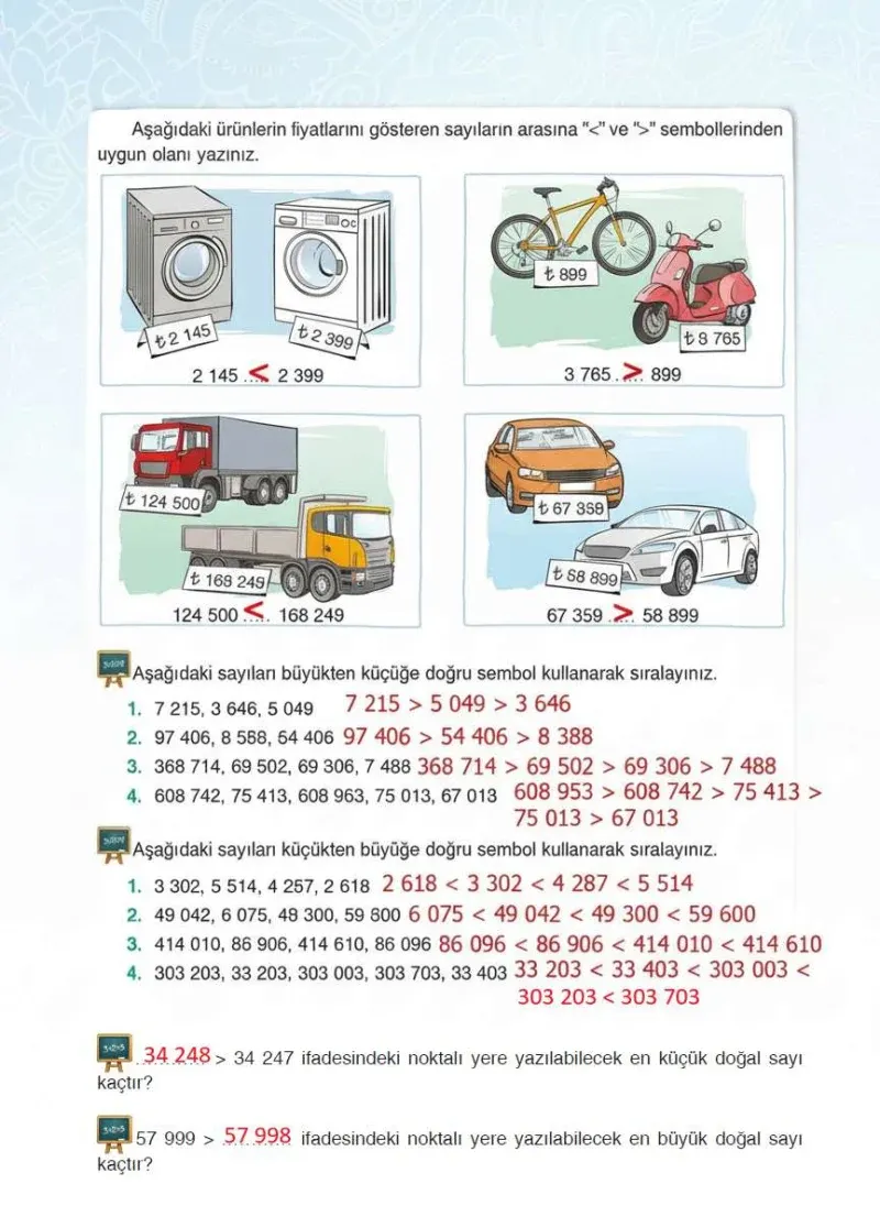 4. Sınıf Matematik Ders Kitabı Cevapları Sevgi Yayınları Sayfa 30 Çözüm Görseli