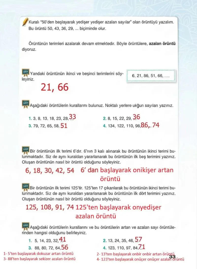 4. Sınıf Matematik Ders Kitabı Cevapları Sevgi Yayınları Sayfa 33 Çözüm Görseli