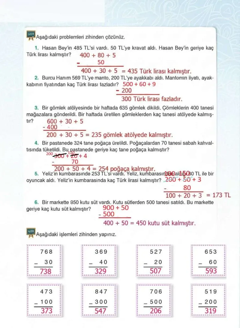 4. Sınıf Matematik Ders Kitabı Cevapları Sevgi Yayınları Sayfa 45 Çözüm Görseli