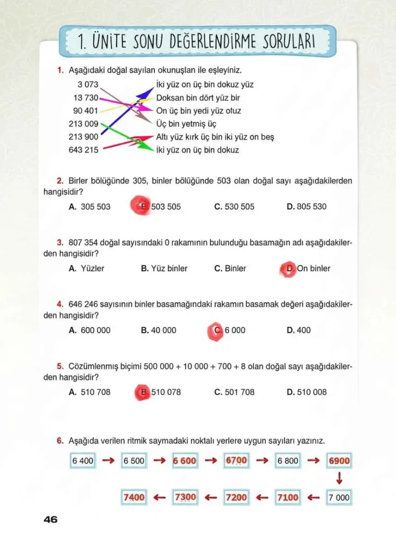 4. Sınıf Matematik Ders Kitabı Cevapları Sevgi Yayınları Sayfa 46 Çözüm Görseli