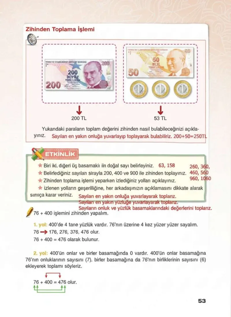 4. Sınıf Matematik Ders Kitabı Cevapları Sevgi Yayınları Sayfa 53 Çözüm Görseli