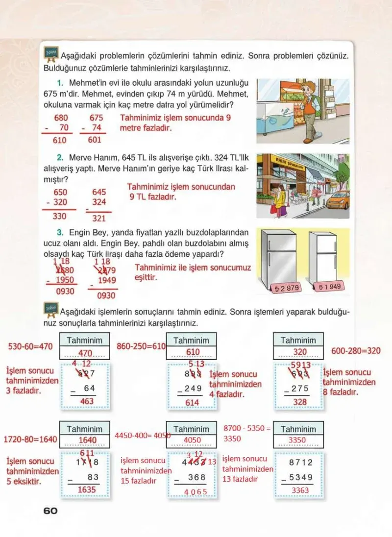 4. Sınıf Matematik Ders Kitabı Cevapları Sevgi Yayınları Sayfa 60 Çözüm Görseli