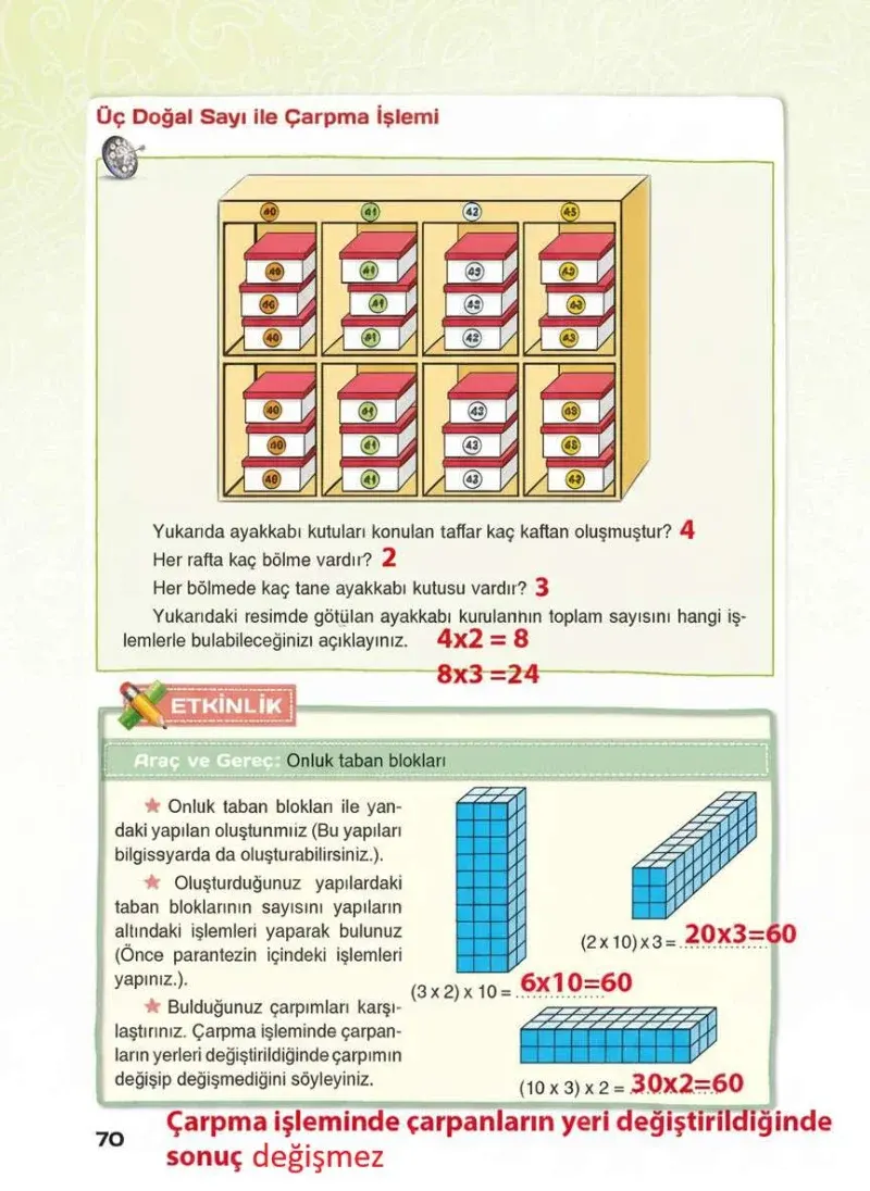4. Sınıf Matematik Ders Kitabı Cevapları Sevgi Yayınları Sayfa 70 Çözüm Görseli