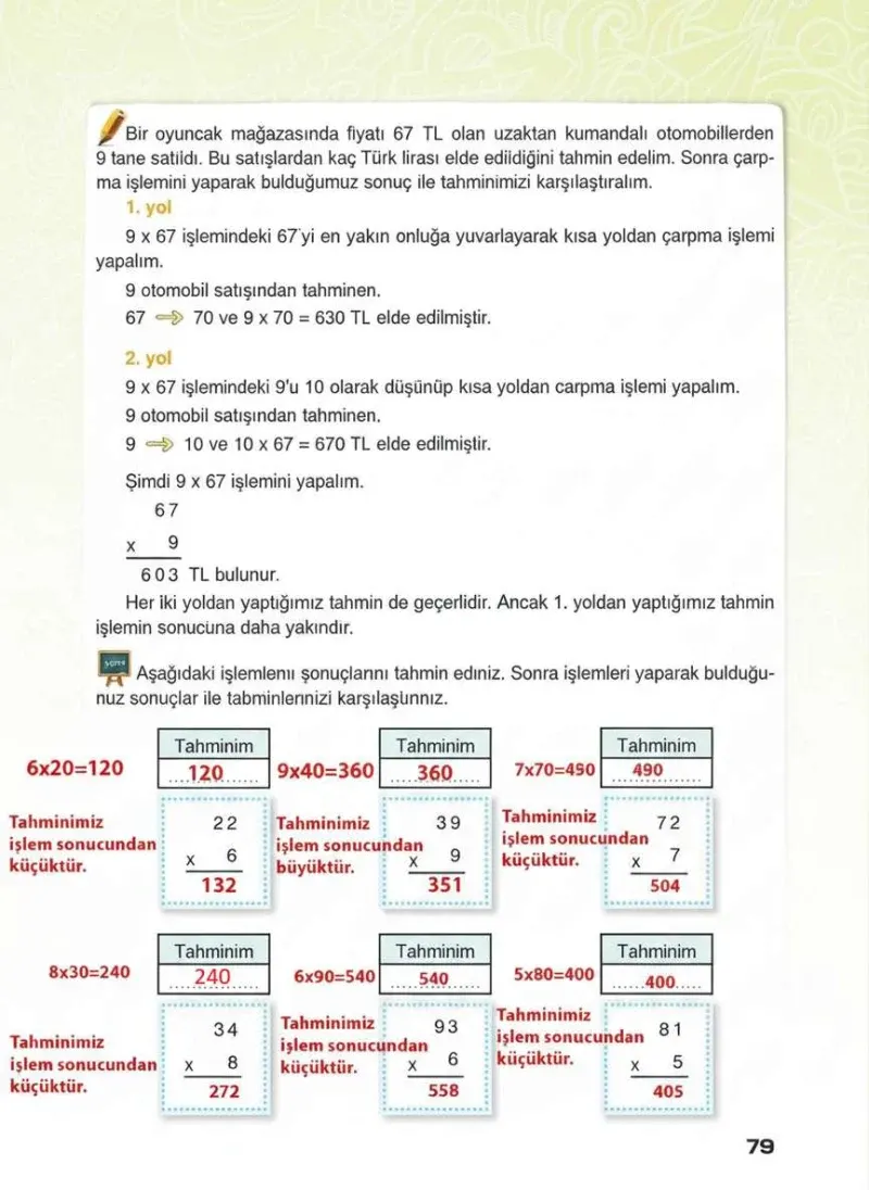 4. Sınıf Matematik Ders Kitabı Cevapları Sevgi Yayınları Sayfa 79 Çözüm Görseli
