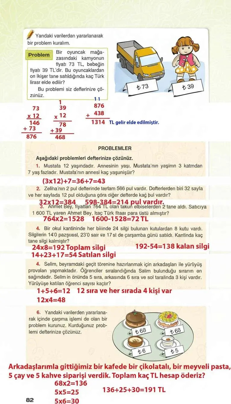 4. Sınıf Matematik Ders Kitabı Cevapları Sevgi Yayınları Sayfa 82 Çözüm Görseli