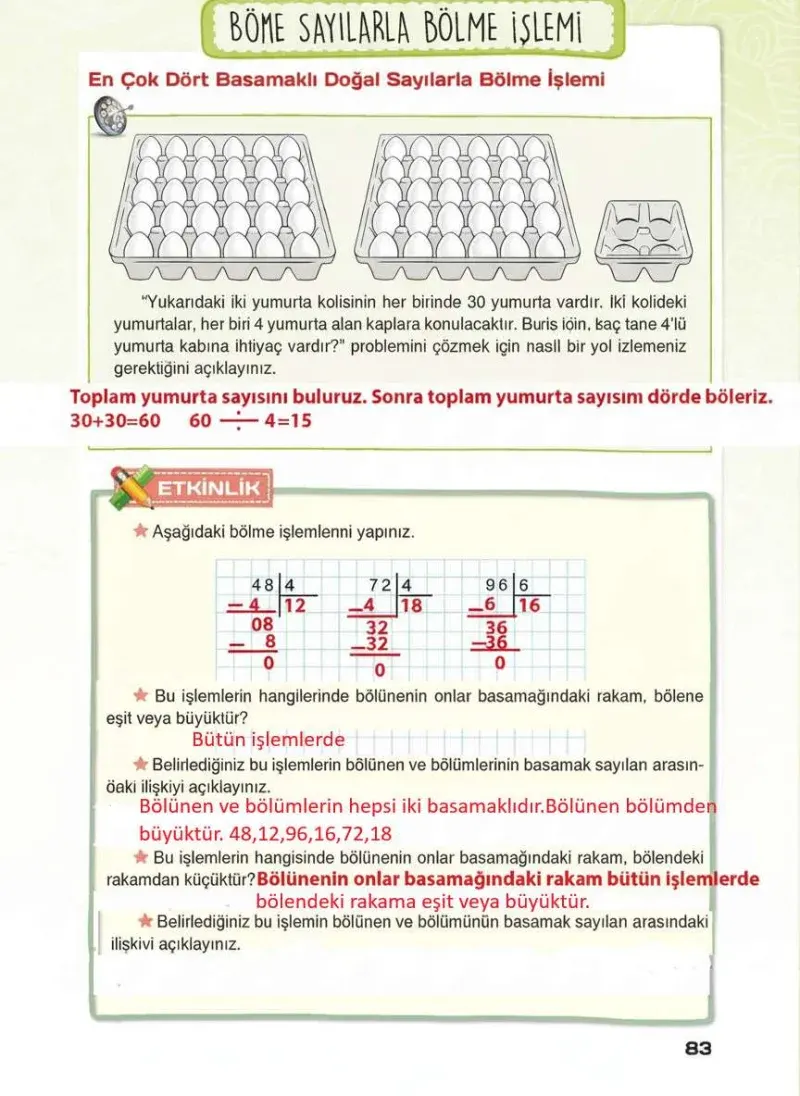 4. Sınıf Matematik Ders Kitabı Cevapları Sevgi Yayınları Sayfa 83 Çözüm Görseli