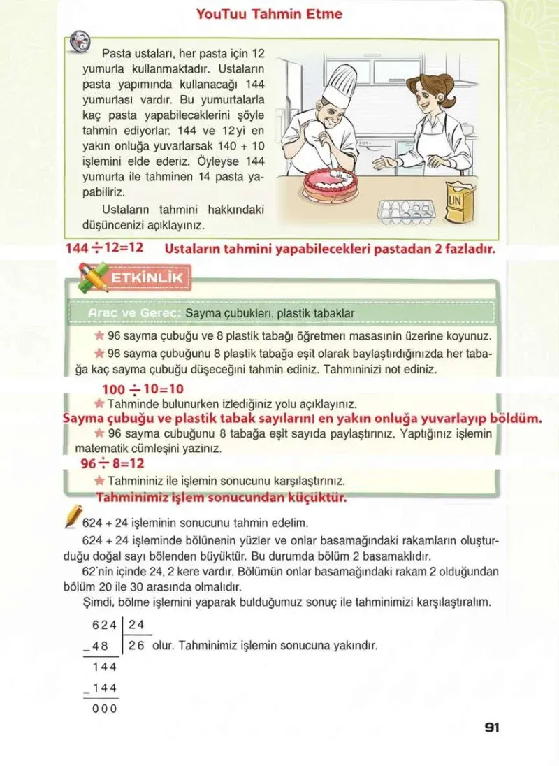 4. Sınıf Matematik Ders Kitabı Cevapları Sevgi Yayınları Sayfa 91 Çözüm Görseli