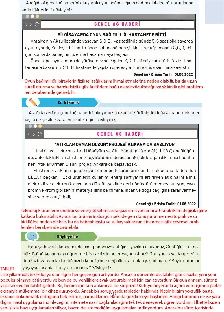 4. Sınıf Sosyal Bilgiler Ders Kitabı Cevapları Ferman Yayınları Sayfa 119 Çözüm Görseli