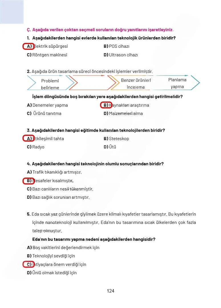 4. Sınıf Sosyal Bilgiler Ders Kitabı Cevapları Ferman Yayınları Sayfa 124 Çözüm Görseli