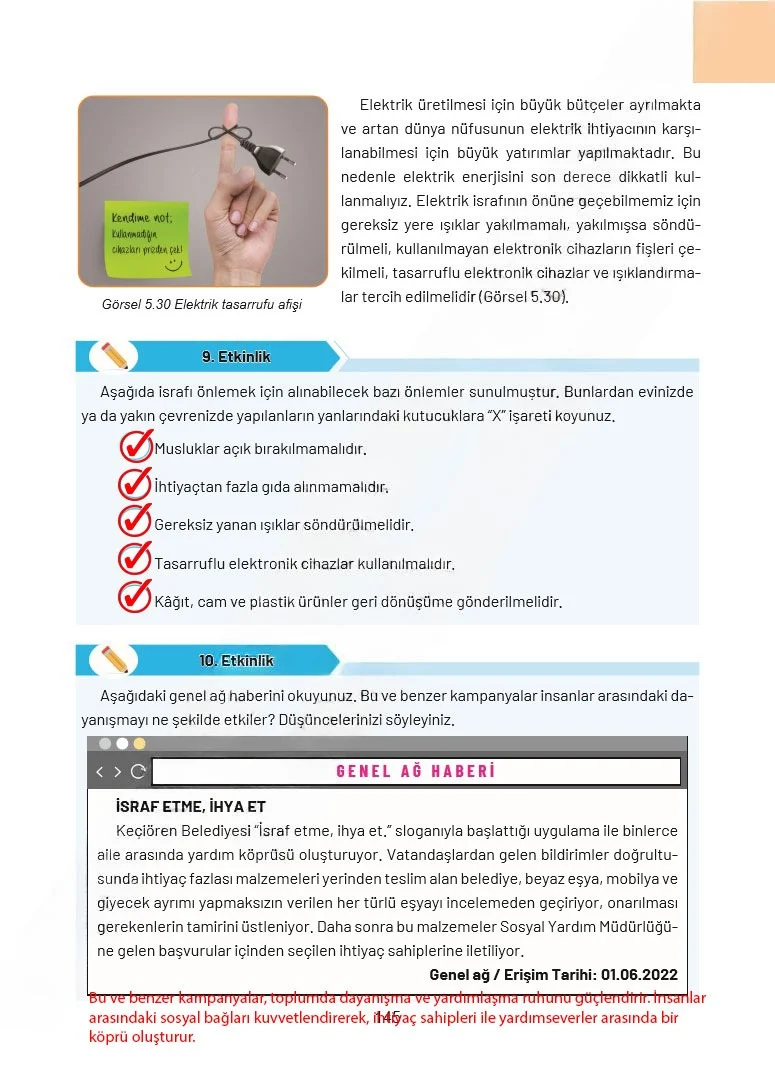 4. Sınıf Sosyal Bilgiler Ders Kitabı Cevapları Ferman Yayınları Sayfa 145 Çözüm Görseli