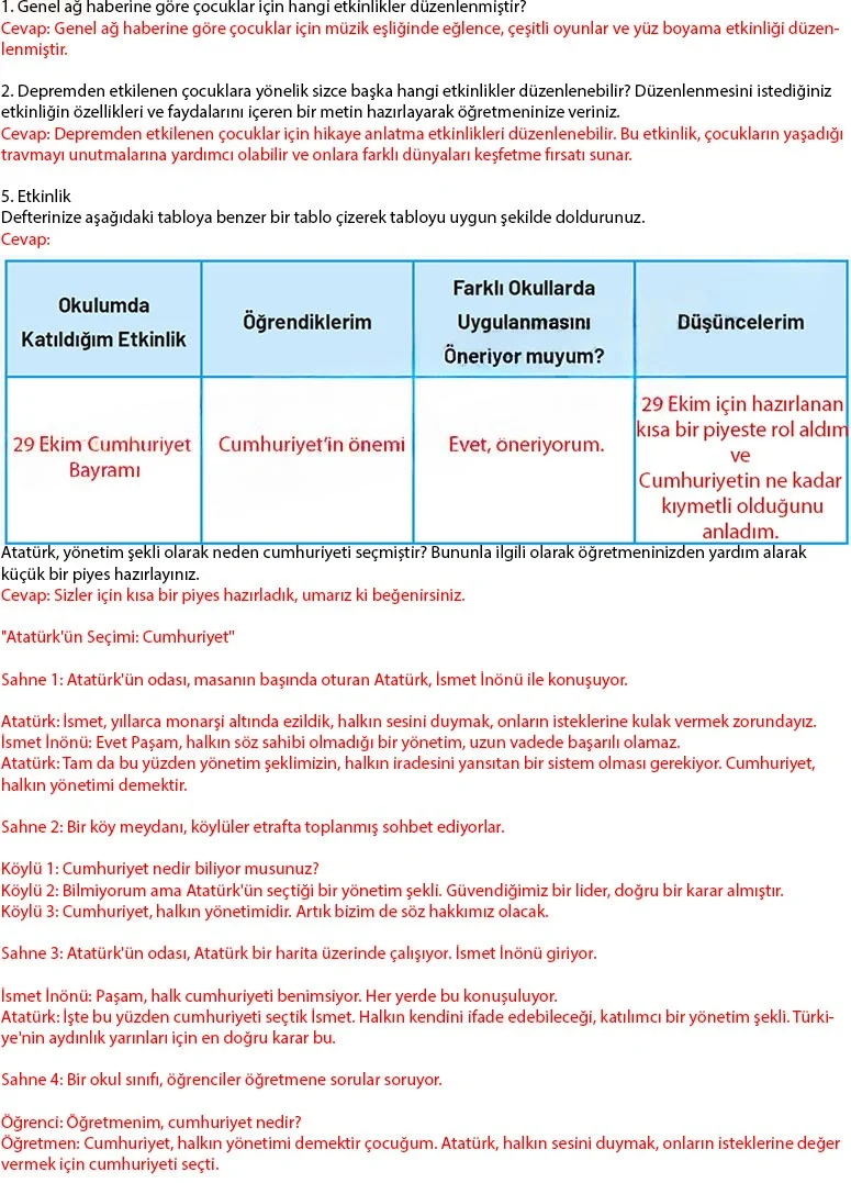 4. Sınıf Sosyal Bilgiler Ders Kitabı Cevapları Ferman Yayınları Sayfa 164 Çözüm Görseli
