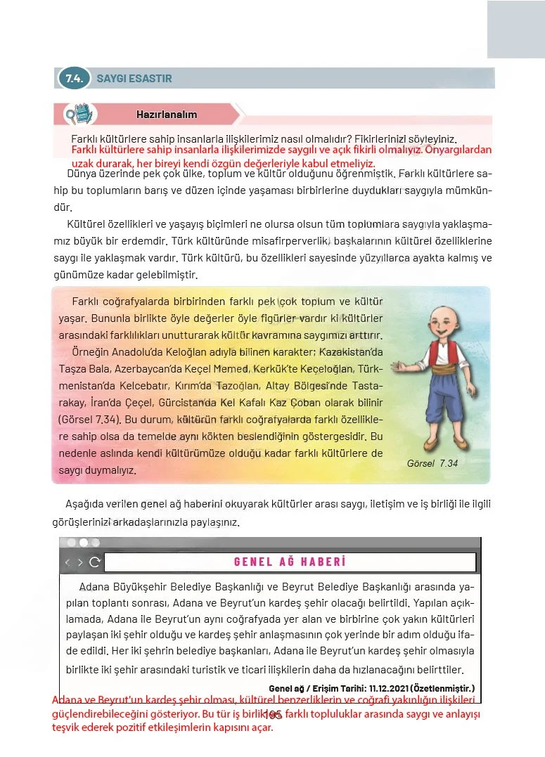 4. Sınıf Sosyal Bilgiler Ders Kitabı Cevapları Ferman Yayınları Sayfa 195 Çözüm Görseli