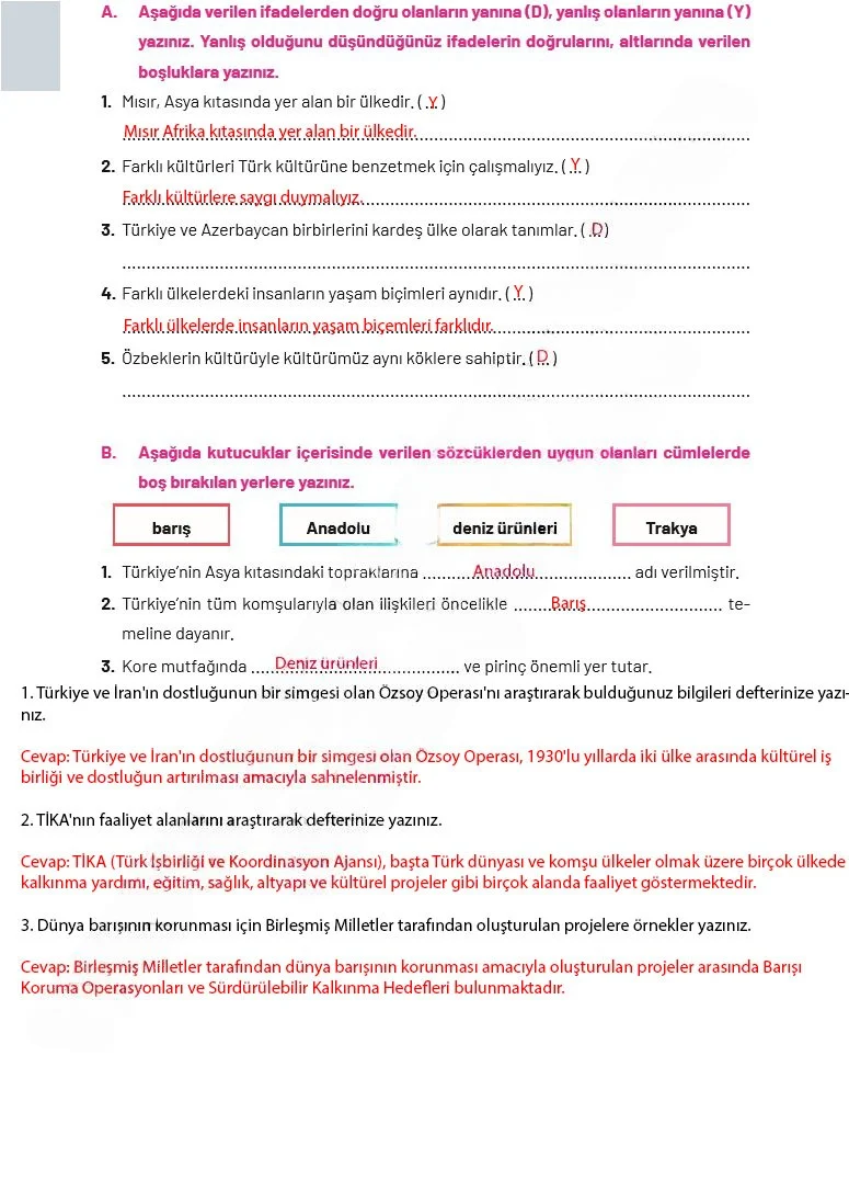 4. Sınıf Sosyal Bilgiler Ders Kitabı Cevapları Ferman Yayınları Sayfa 198 Çözüm Görseli