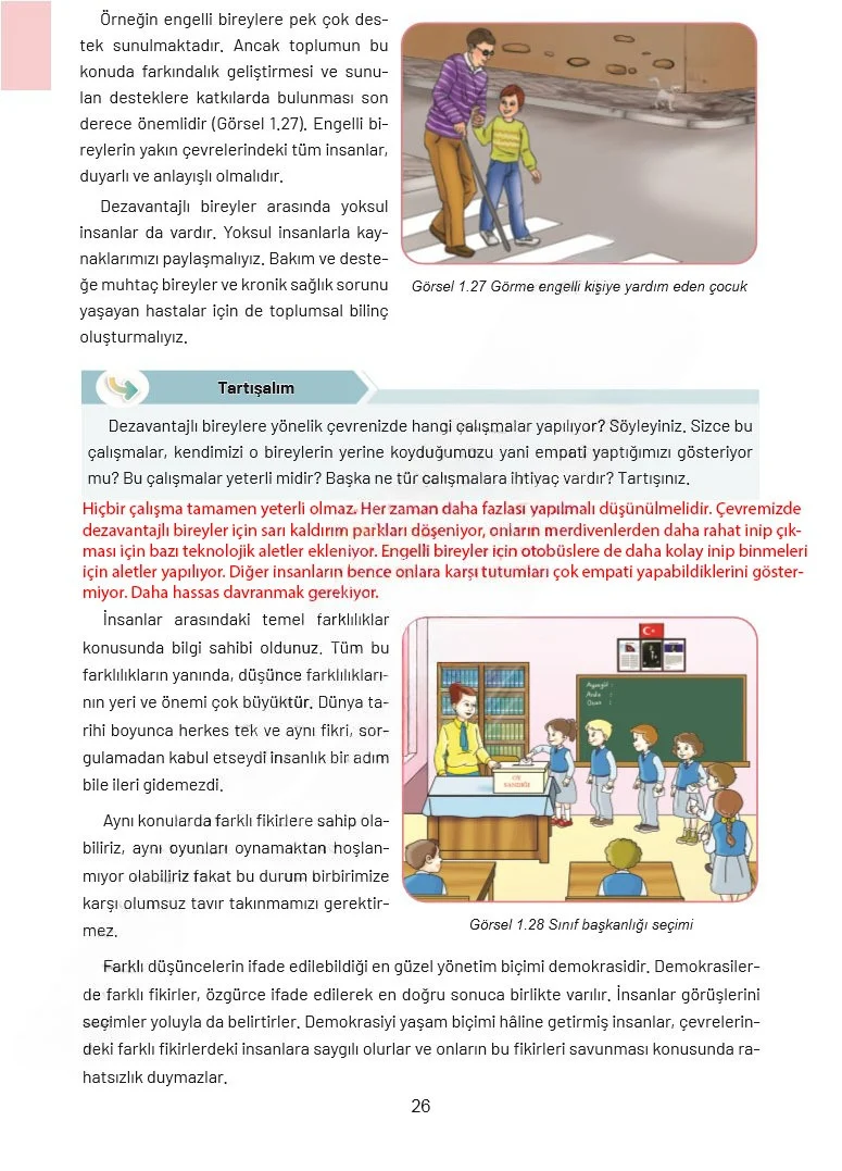 4. Sınıf Sosyal Bilgiler Ders Kitabı Cevapları Ferman Yayınları Sayfa 26 Çözüm Görseli
