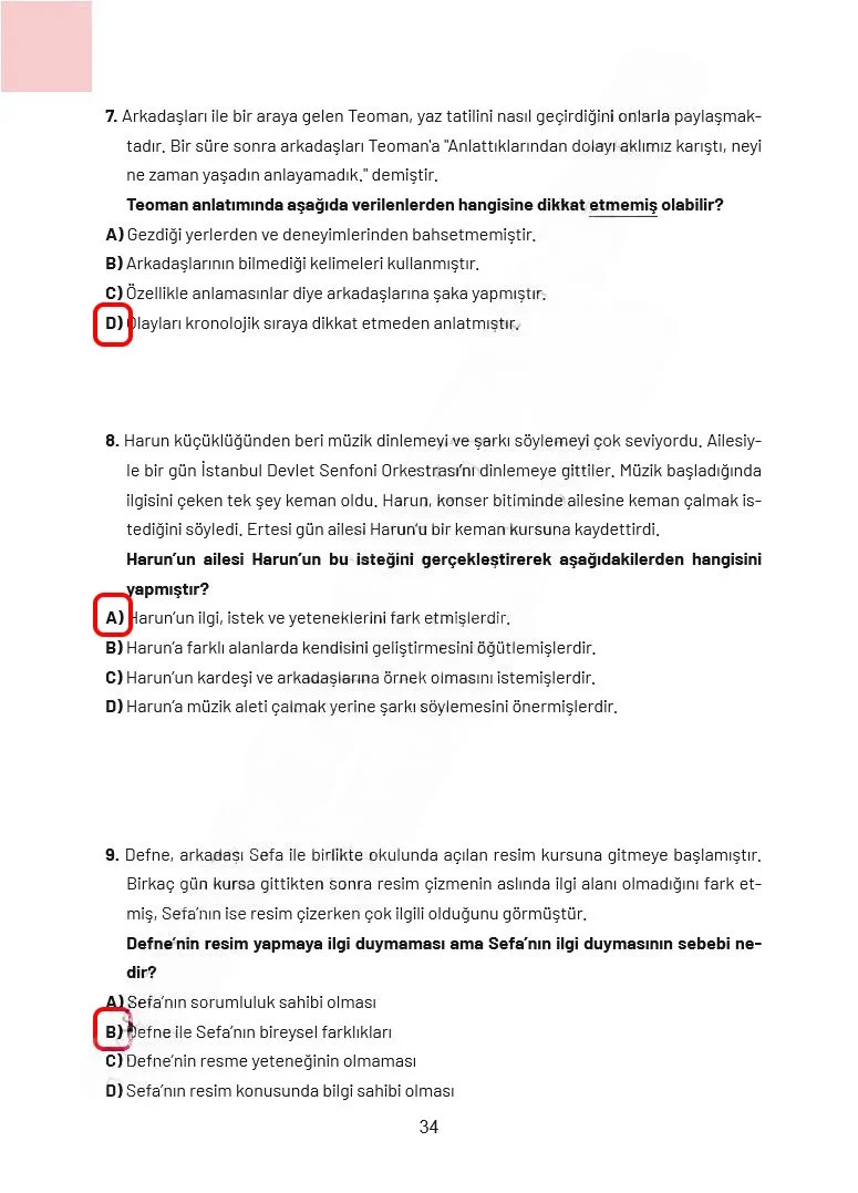 4. Sınıf Sosyal Bilgiler Ders Kitabı Cevapları Ferman Yayınları Sayfa 34 Çözüm Görseli
