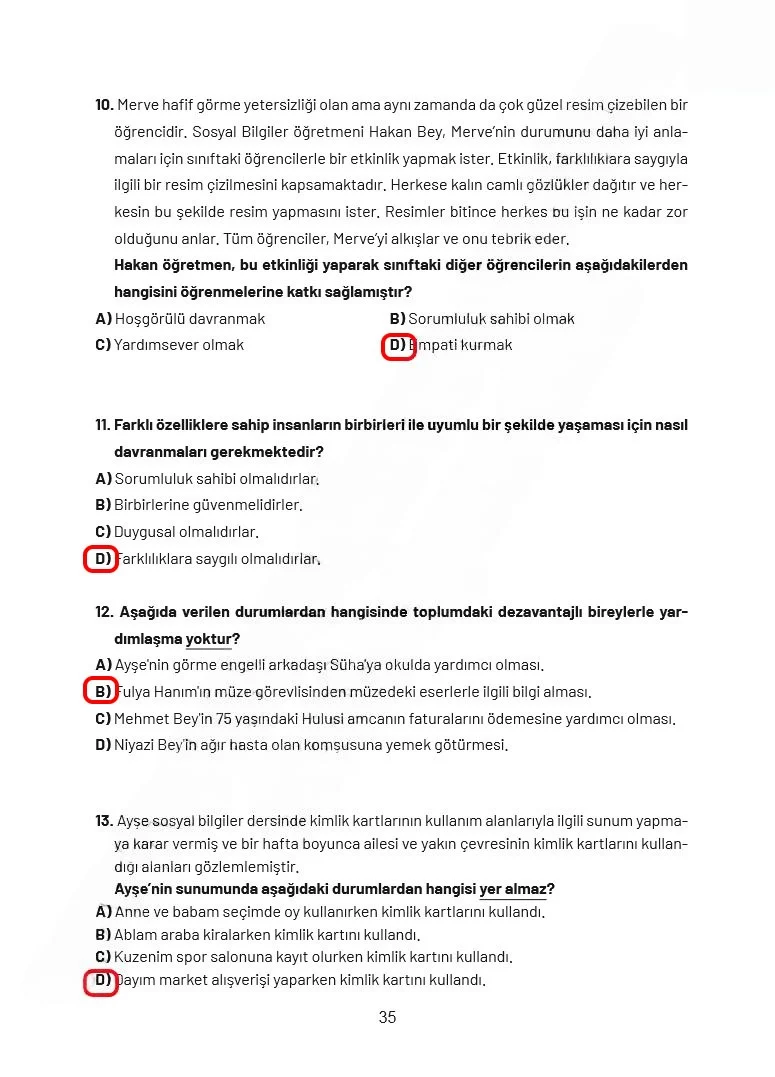4. Sınıf Sosyal Bilgiler Ders Kitabı Cevapları Ferman Yayınları Sayfa 35 Çözüm Görseli
