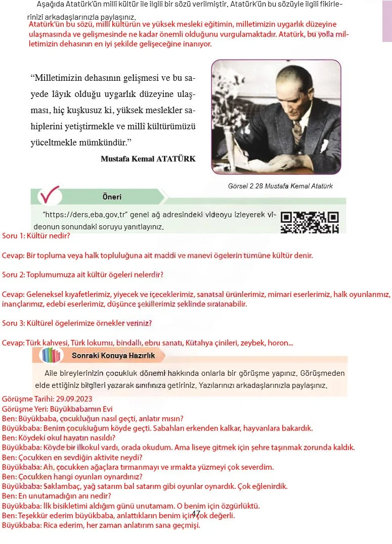 4. Sınıf Sosyal Bilgiler Ders Kitabı Cevapları Ferman Yayınları Sayfa 47 Çözüm Görseli