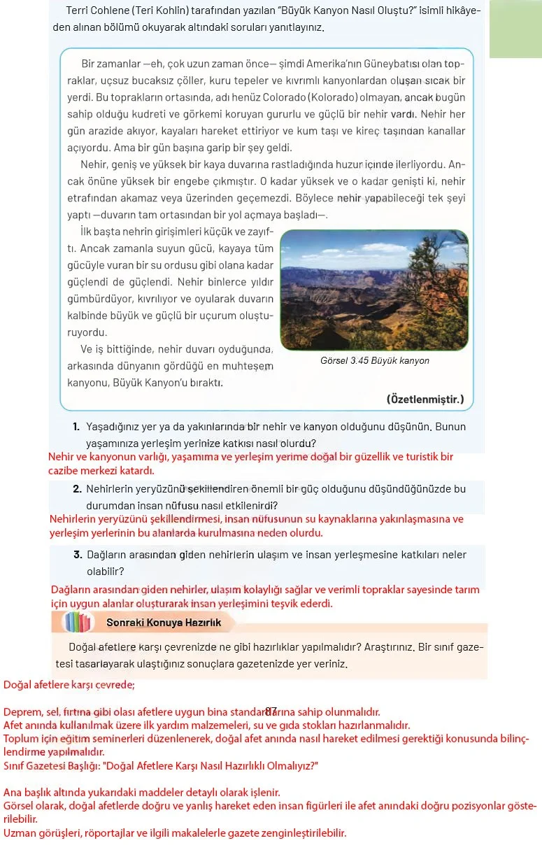 4. Sınıf Sosyal Bilgiler Ders Kitabı Cevapları Ferman Yayınları Sayfa 87 Çözüm Görseli